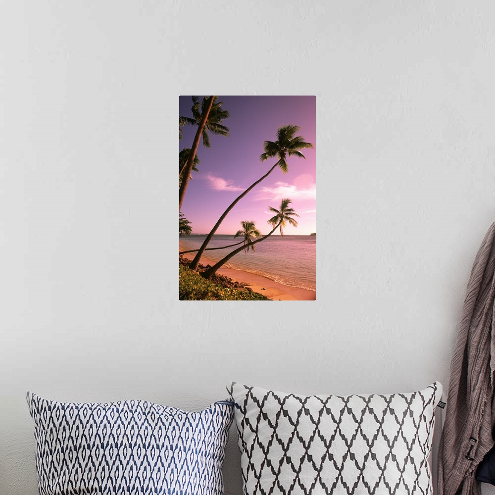 A bohemian room featuring Beautiful Beach and Palms Nadi Bay Area in the Fiji Islands.