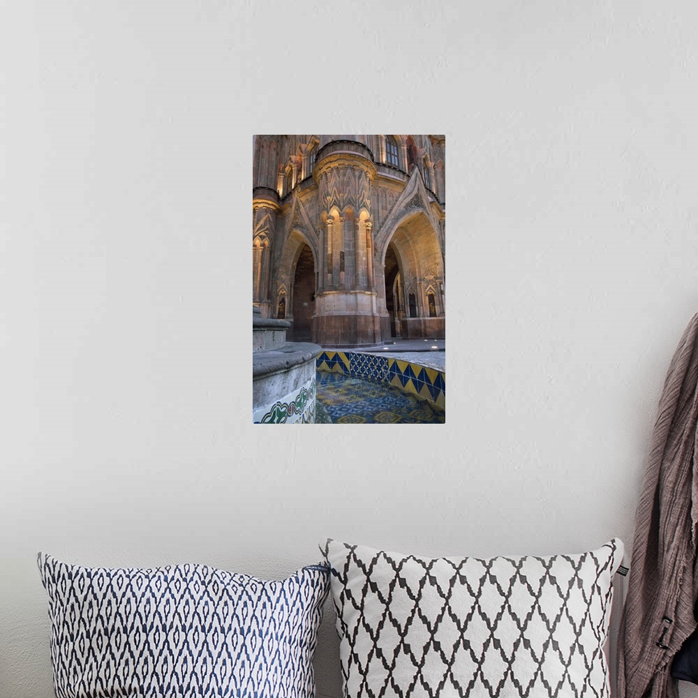 A bohemian room featuring Central church at dusk, San Miguel de Allende, State of Guanajuato, Mexico.