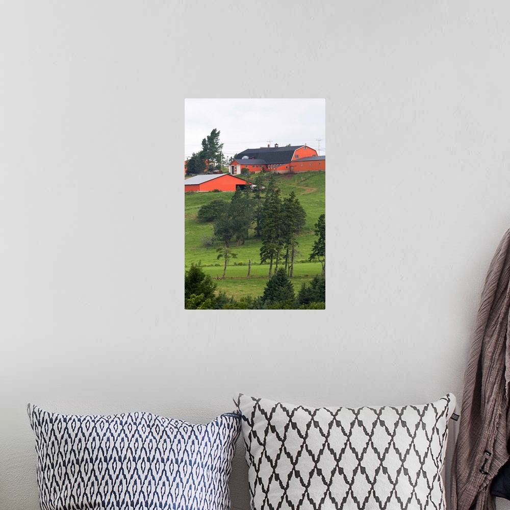 A bohemian room featuring Farm and red barn on a hill at New Glasgow, Prince Edward Island, Canada...canada, canadian, prin...