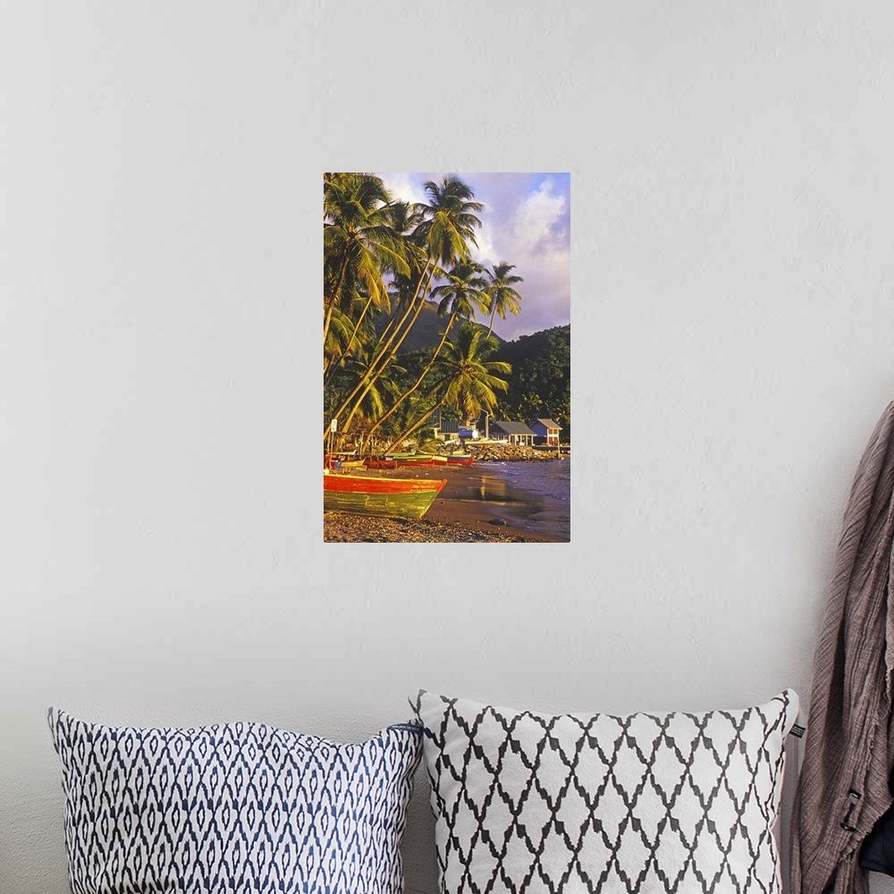 A bohemian room featuring Fishing boats, Souffriere, St Lucia