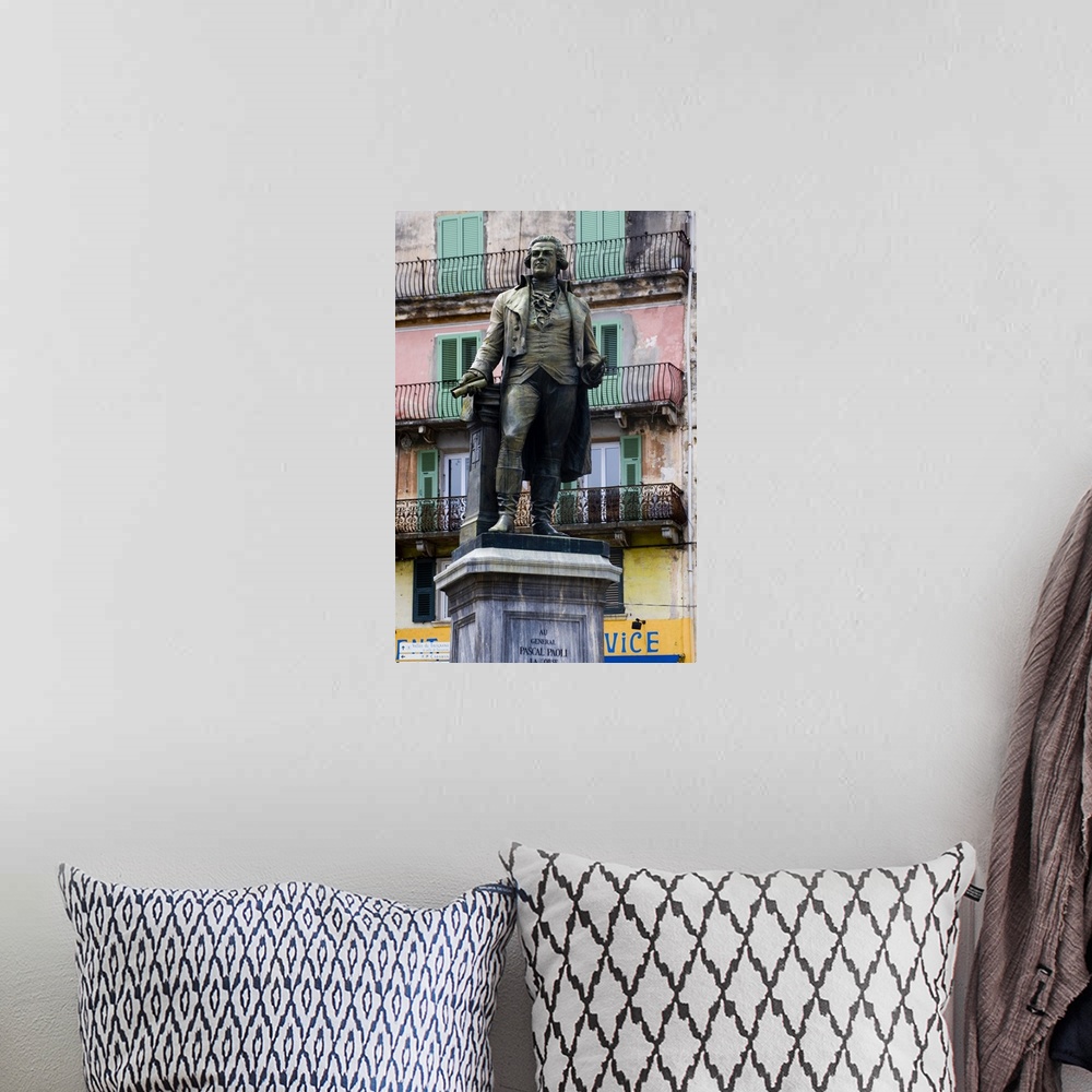 A bohemian room featuring France, Corsica, Statue Of Corsican Leader Pascal Paoli In Corte