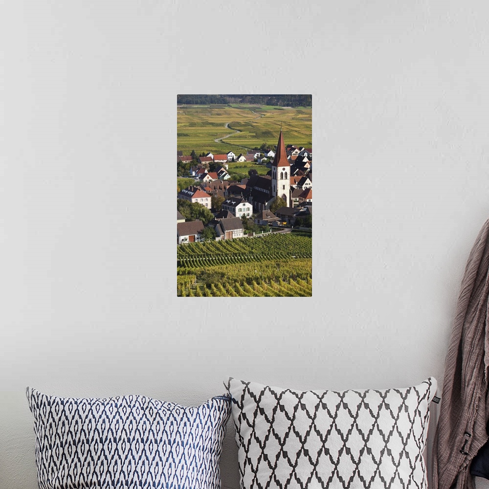 A bohemian room featuring France, Haut-Rhin, Ammerschwihr, Afternoon Town View, Autumn