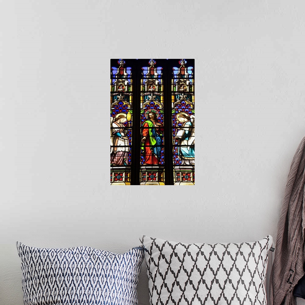 A bohemian room featuring France, Languedoc-Roussillon, Cathedrale St-Jean, Stained Glass Windows