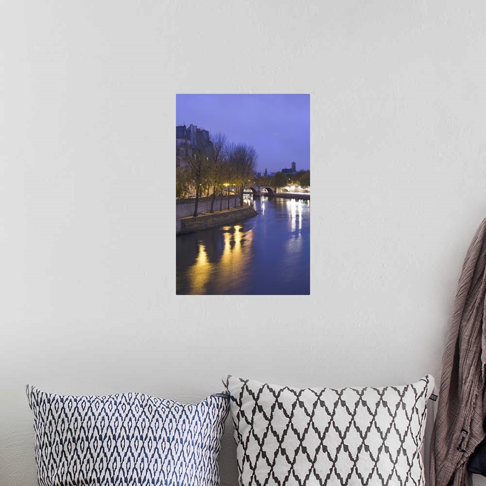 A bohemian room featuring France, Paris, Ile St-Louis And Seine River, Dawn