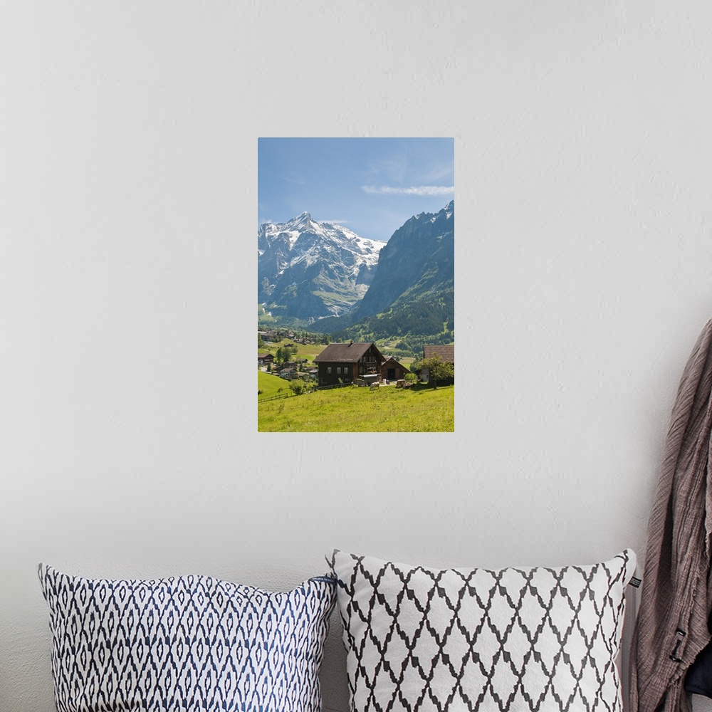 A bohemian room featuring Jungfrau Region, Switzerland.  Grindelwald Valley below the Wetterhorn.