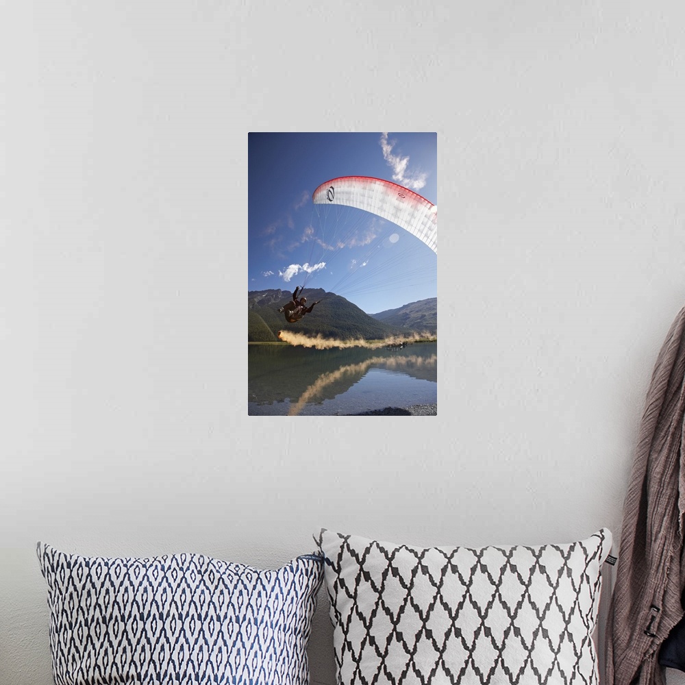 A bohemian room featuring Paraglider, Diamond Lake, Paradise, near Glenorchy, Queenstown Region, South Island, New Zealand