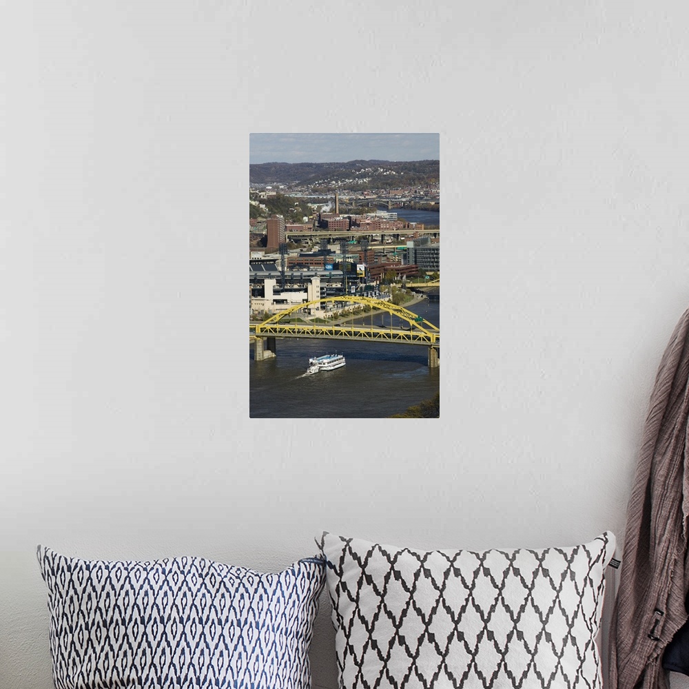 A bohemian room featuring Pennsylvania, Pittsburgh, Bridges on the Allegheny River, Late Afternoon.