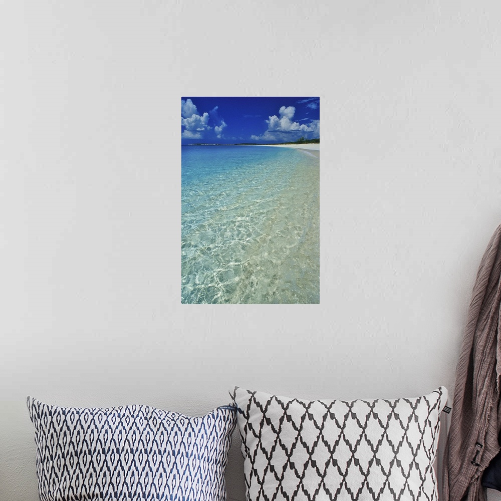 A bohemian room featuring Pristine beach on Conception Island, Long Island, Bahamas.