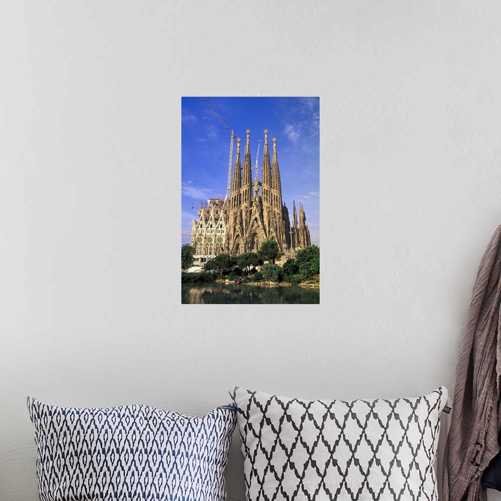 A bohemian room featuring Europe, Spain, Barcelona. Sagrada Familia Cathedral, designed by Antoni Gaudi