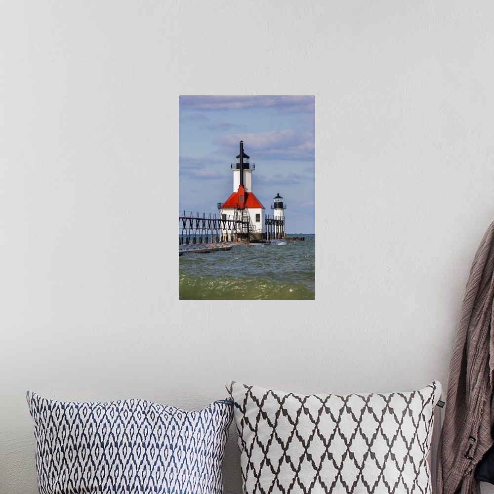 A bohemian room featuring St, Joseph North Pier Lighthouses, St, Joseph, Michigan, USA