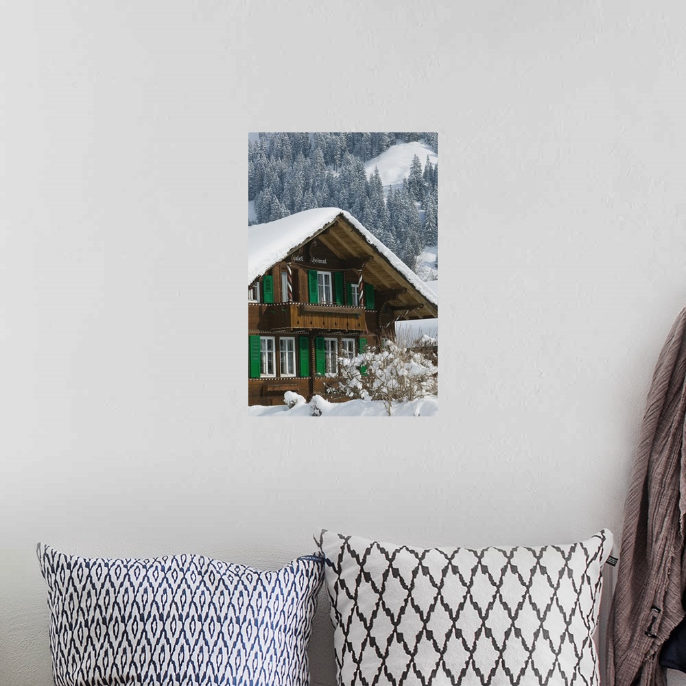A bohemian room featuring SWITZERLAND-Bern-KANDERSTEG:Kandertal Valley- Ski Chalet / Winter