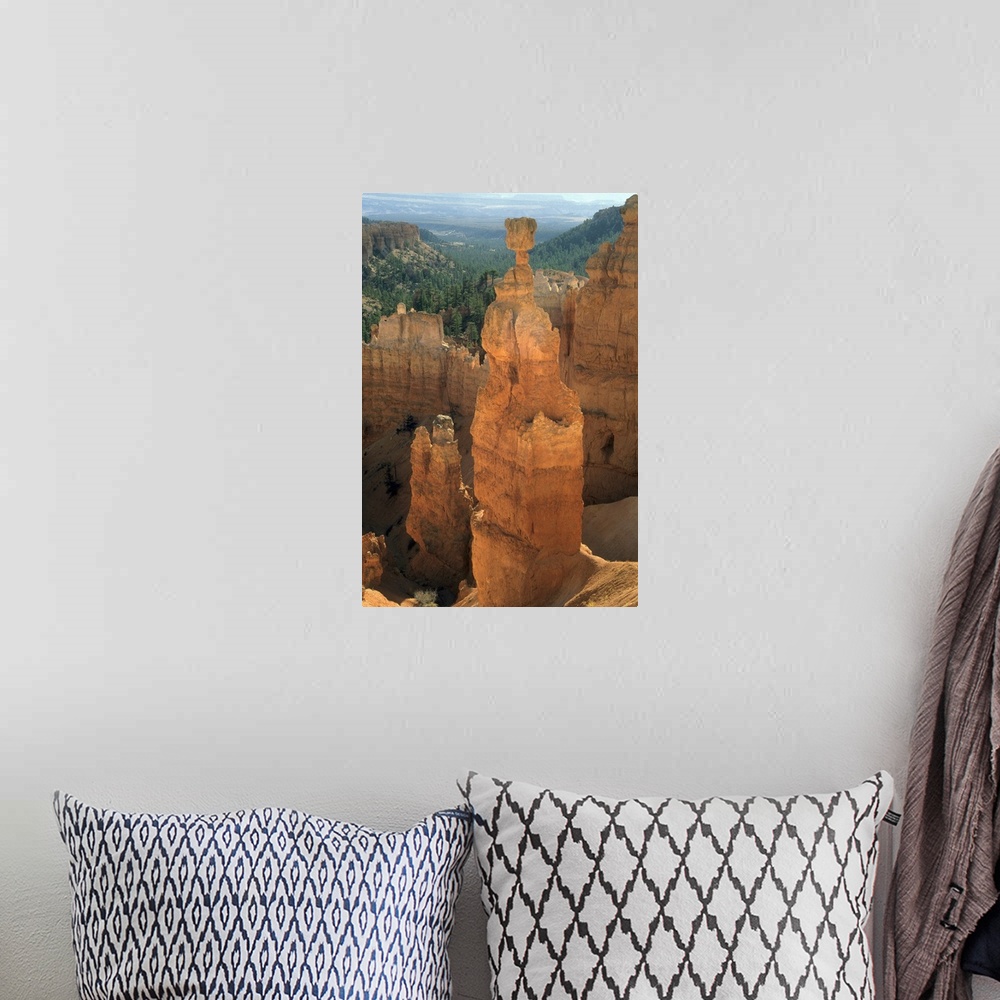 A bohemian room featuring USA, Utah, Bryce Canyon National Park, detail of "Hoodoos", eroded lake sediments.