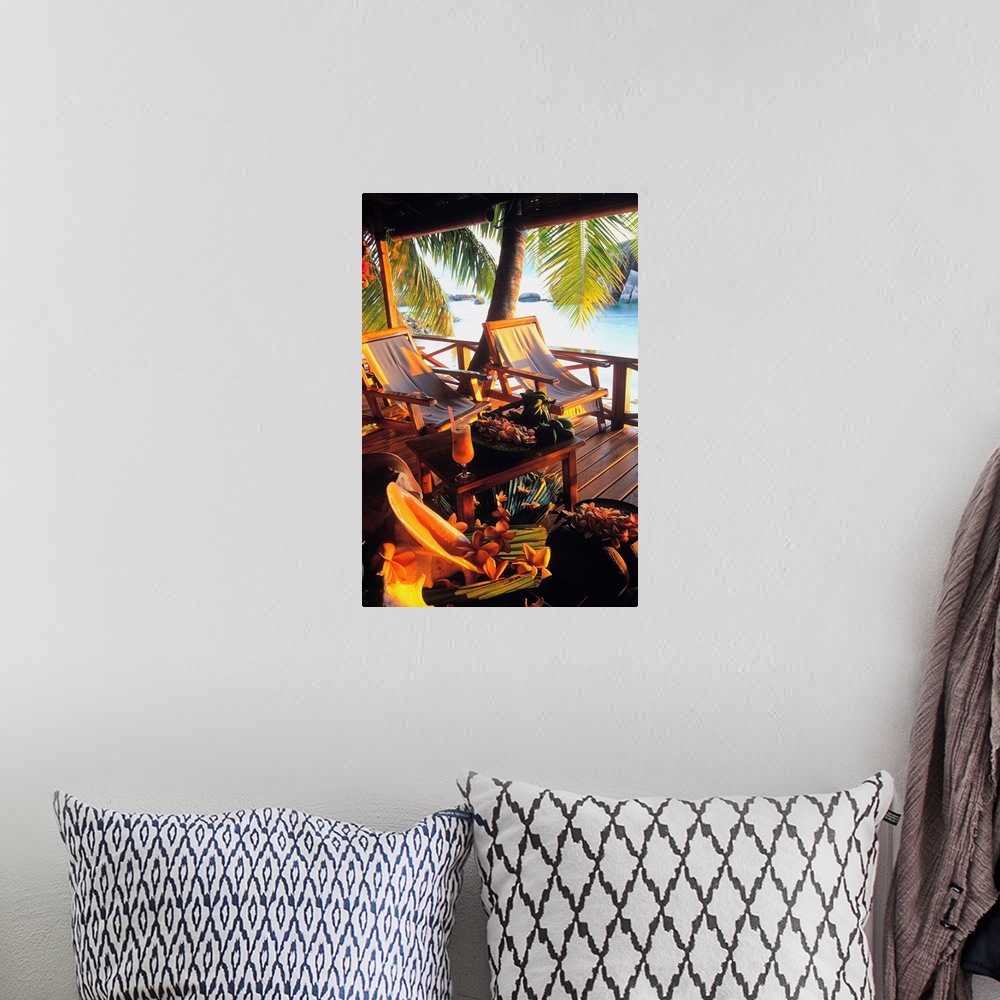A bohemian room featuring Africa, Seychelles, Praslin, Les Rochers, verandah