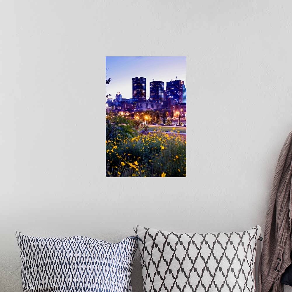 A bohemian room featuring Canada, Quebec, Montreal, View of the city from Hotel de Ville