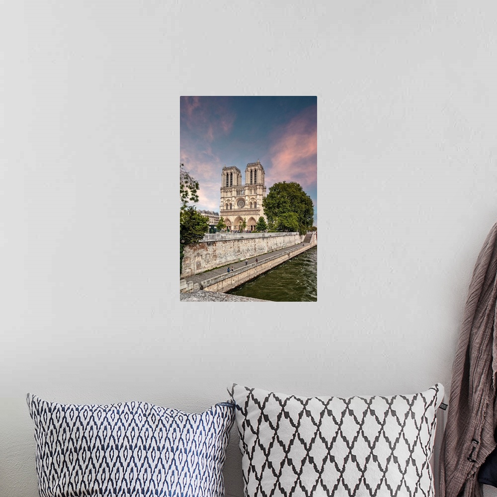 A bohemian room featuring France, Paris, Notre Dame Cathedral.