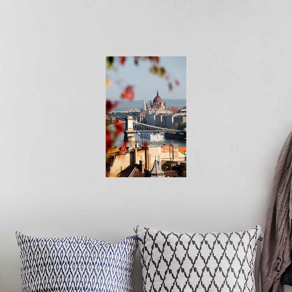 A bohemian room featuring Hungary, Budapest, Danube, Central Europe, Budapest, Chain Bridge