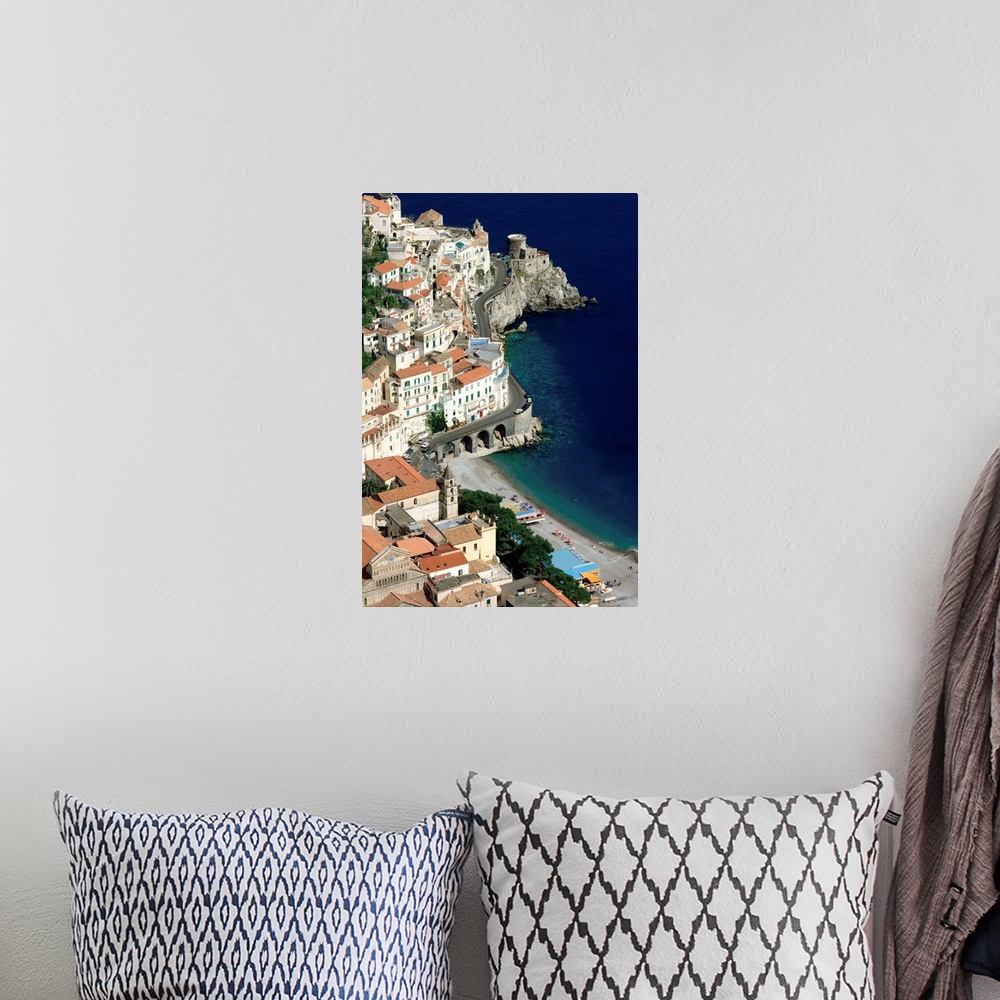 A bohemian room featuring Italy, Campania, Amalfi Coast, view over town and coast