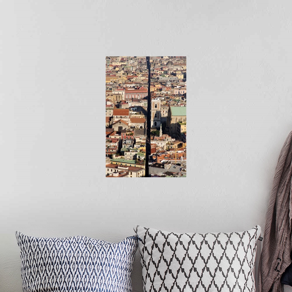 A bohemian room featuring Italy, Campania, Naples, Clear view of Spaccanapoli street from Castel Sant Elmo