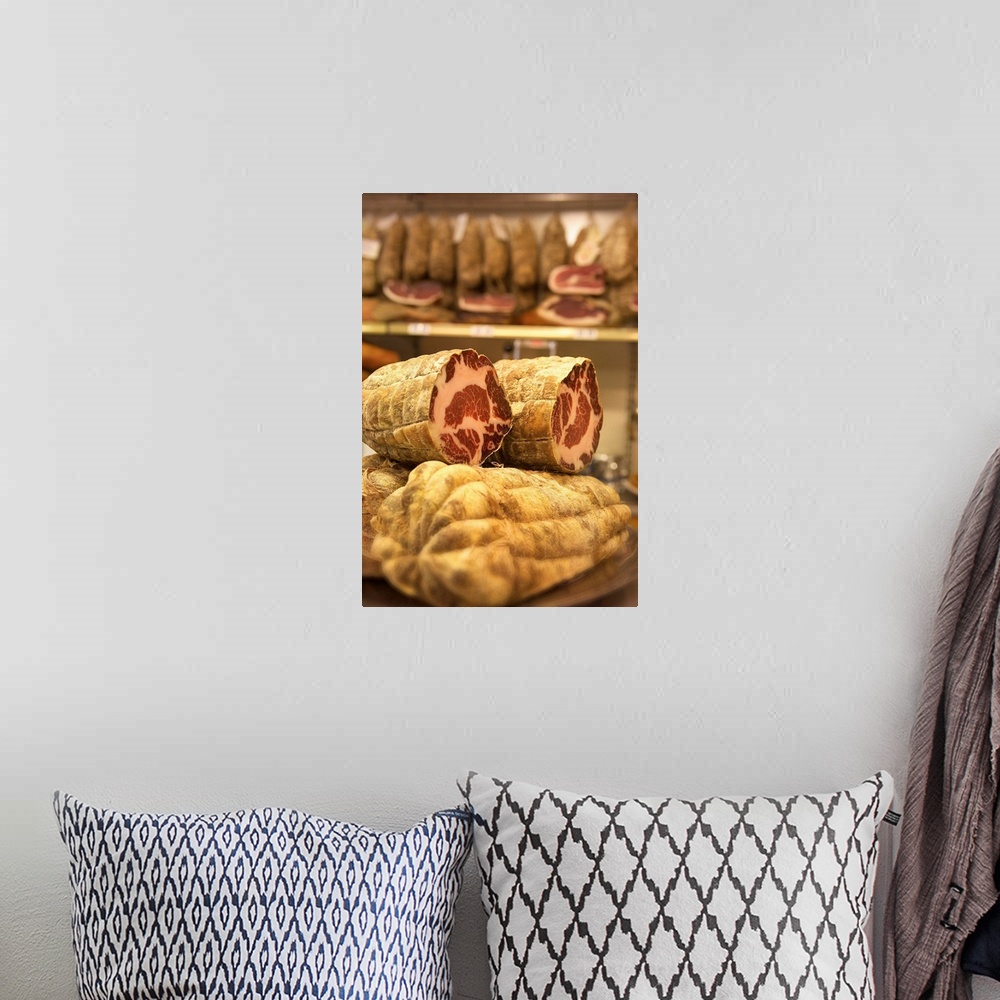 A bohemian room featuring Itay, Emilia Romagna, Piacenza,  "Piazza Duomo", Garetti's delicatessen, Culatello di Zimbello