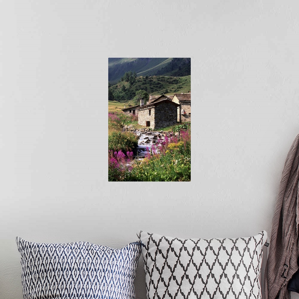A bohemian room featuring Italy, Lombardy, Stelvio National Park, Alps, Case di Viso