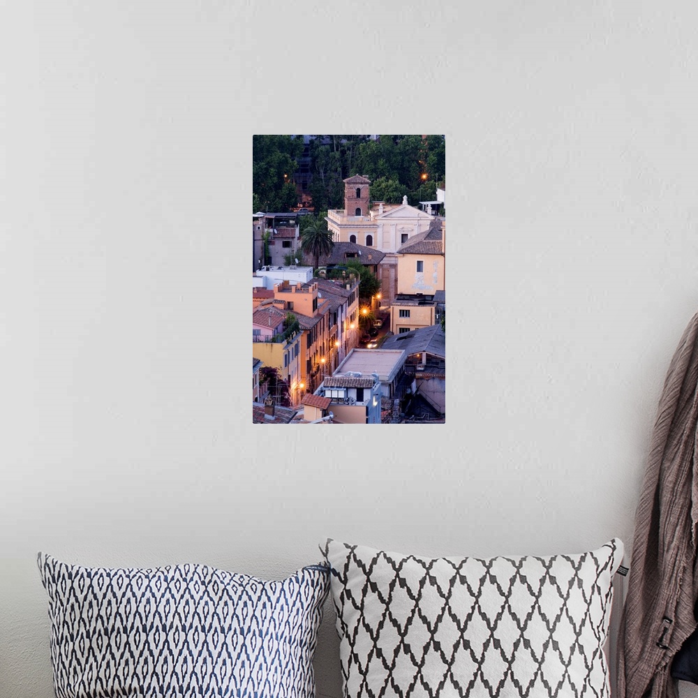 A bohemian room featuring Italy, Rome, Trastevere, View from the Gianicolo's hill