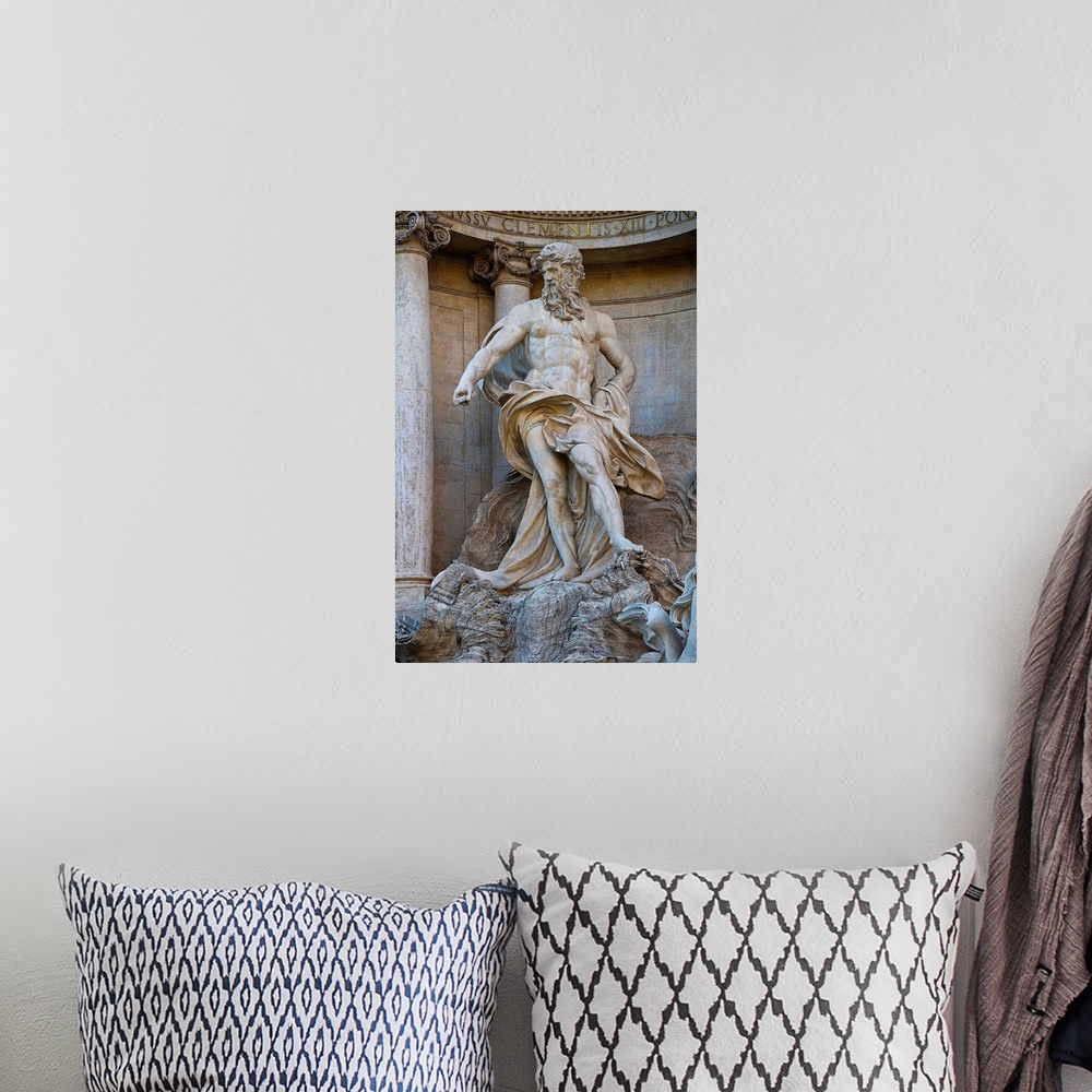 A bohemian room featuring Italy, Rome, Trevi Fountain, Oceanus Sculpture.