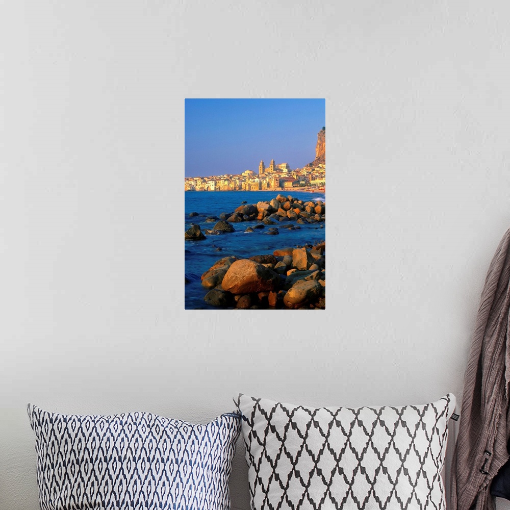 A bohemian room featuring Italy, Sicily, View of Cefalu