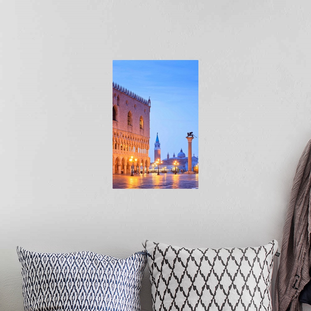 A bohemian room featuring Italy, Venice, St Mark's Square, San Giorgio Maggiore and Doge Palace by night