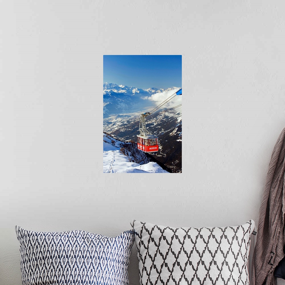 A bohemian room featuring Switzerland, Valais, Crans Montana, cable car to Bella Lui