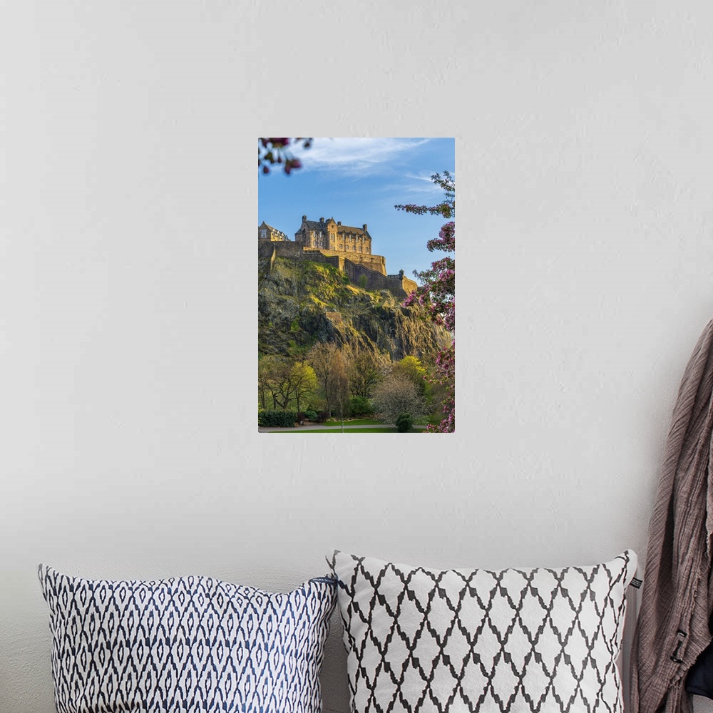 A bohemian room featuring United Kingdom, Scotland, Edinburgh, Edinburgh Castle, Castle seen from Princes Street Gardens.