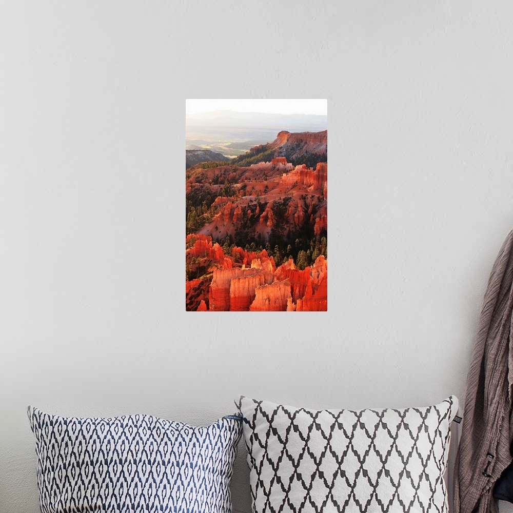 A bohemian room featuring Utah, Sunrise on the Hoodoos in Bryce Canyon from Inspiration point