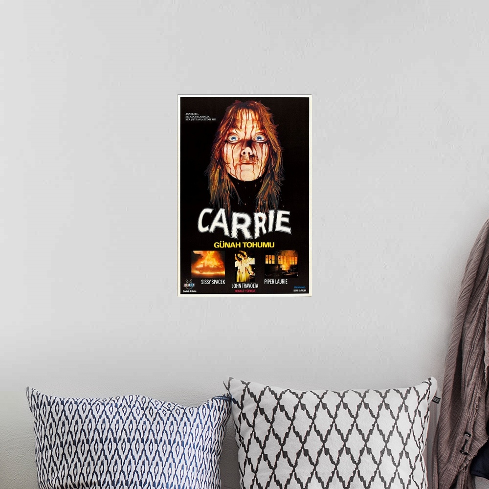 A bohemian room featuring Carrie - Vintage Movie Poster (Turkish)