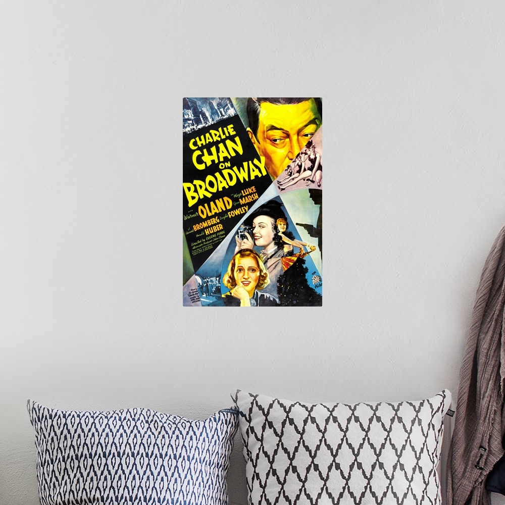 A bohemian room featuring Charlie Chan on Broadway - Vintage Movie Poster