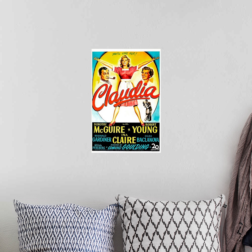 A bohemian room featuring Claudia - Vintage Movie Poster