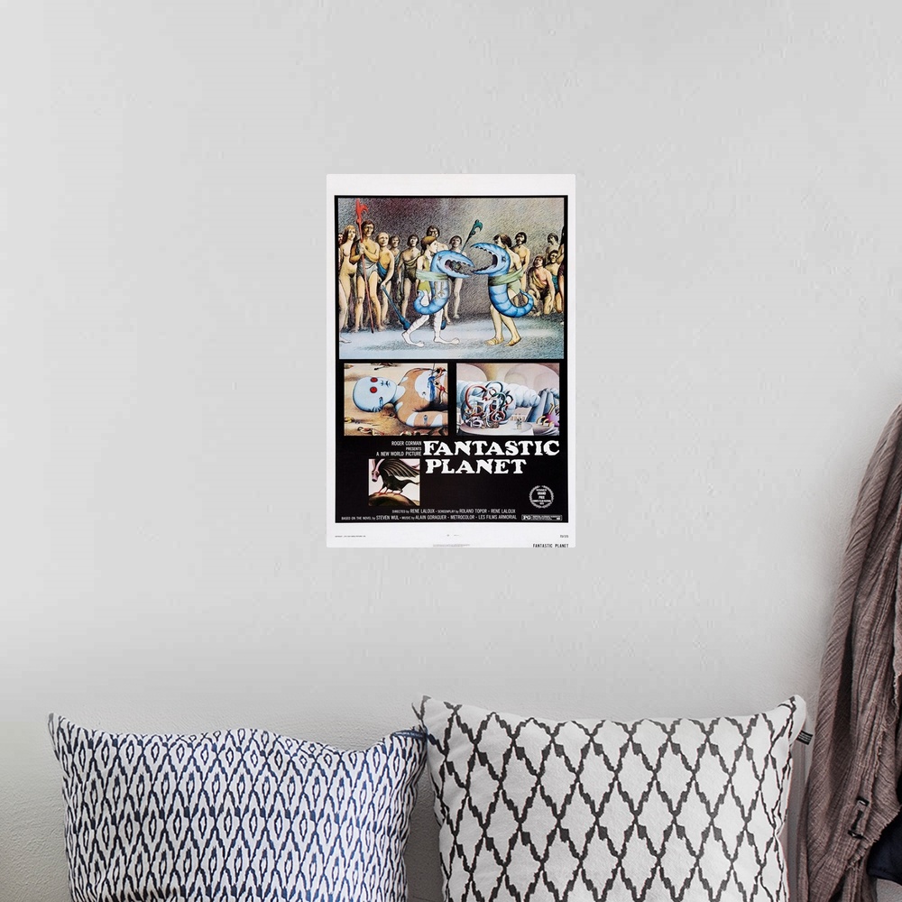 A bohemian room featuring Fantastic Planet - Vintage Movie Poster