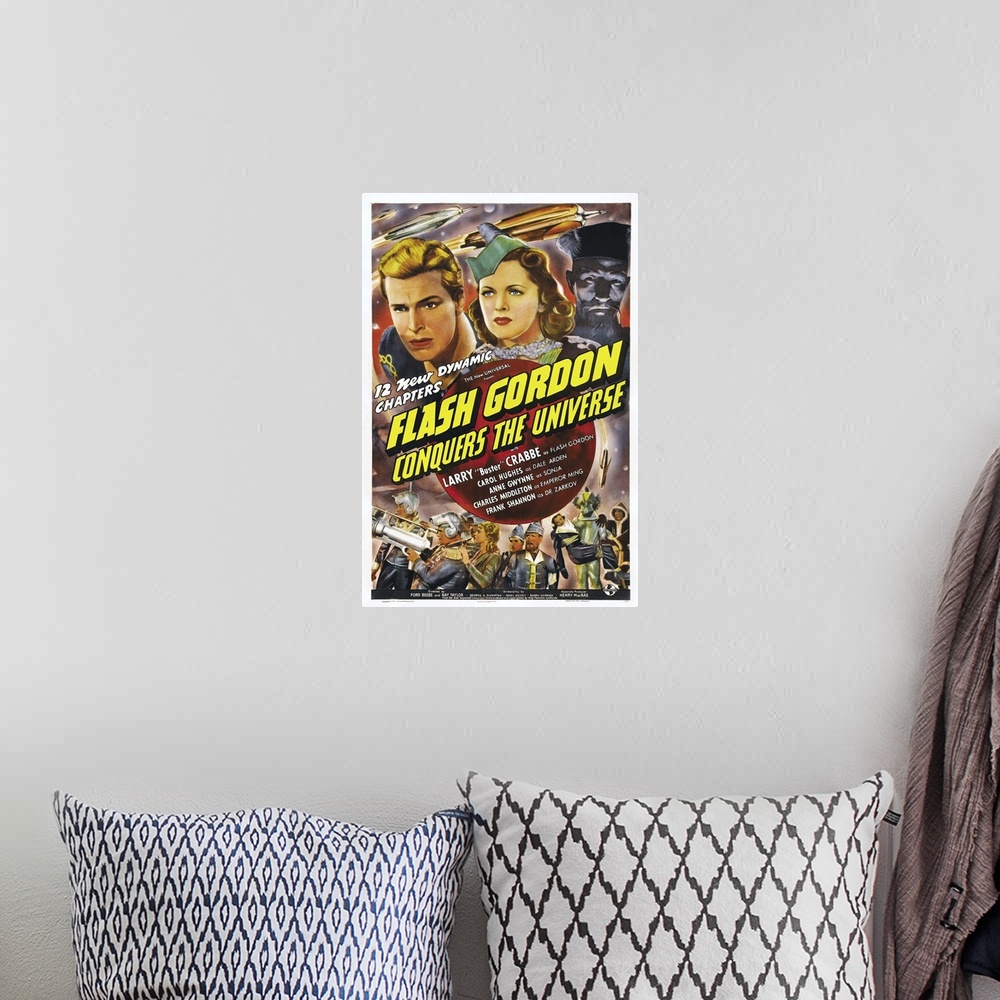 A bohemian room featuring Flash Gordon Conquers The Universe - Vintage Movie Poster