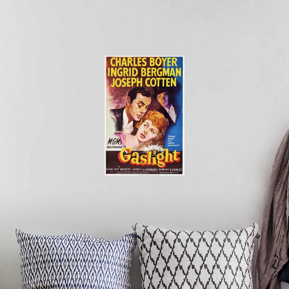 A bohemian room featuring Gaslight - Vintage Movie Poster