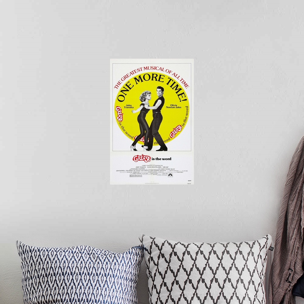 A bohemian room featuring Grease - Movie Poster