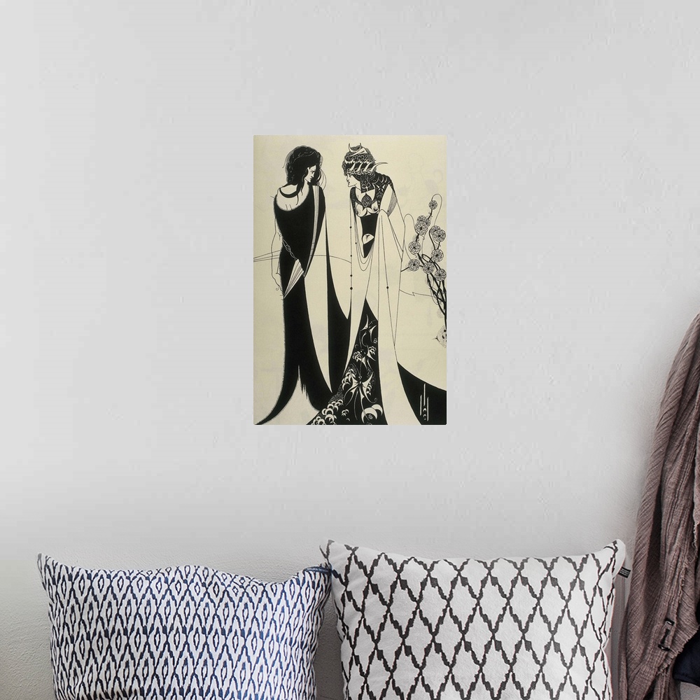 A bohemian room featuring Illustrated edition from Oscar Wilde's play Salome