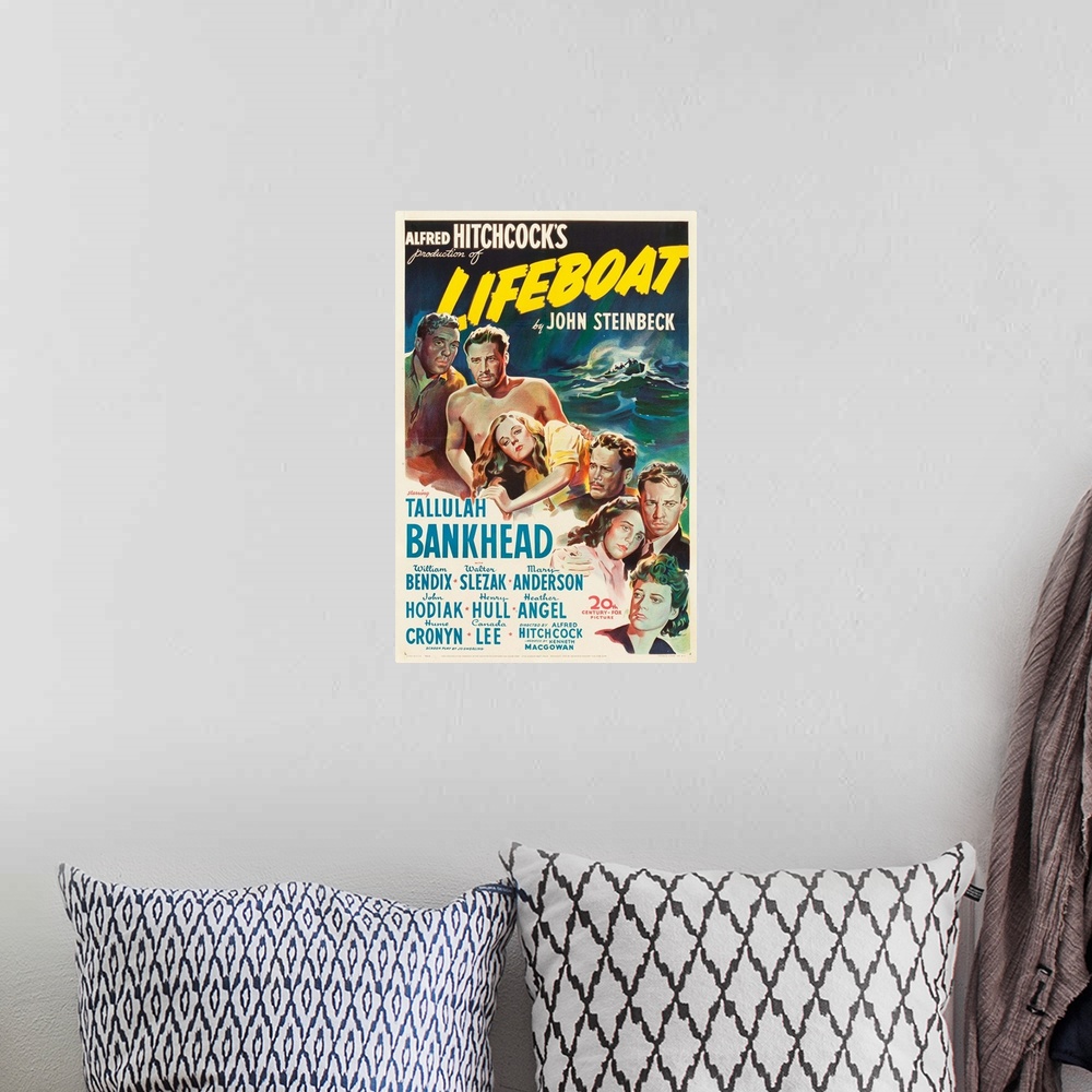 A bohemian room featuring Lifeboat - Vintage Movie Poster