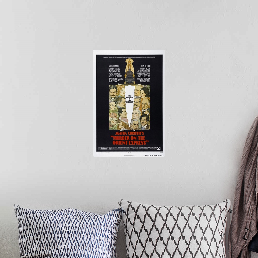 A bohemian room featuring Murder On The Orient Express - Vintage Movie Poster