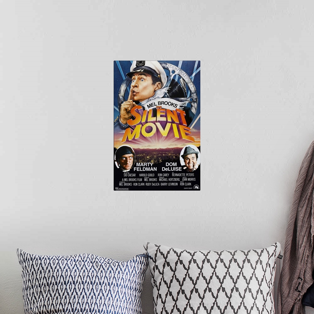 A bohemian room featuring SILENT MOVIE, US poster, Mel Brooks, Marty Feldman, Dom Deluise, 1976