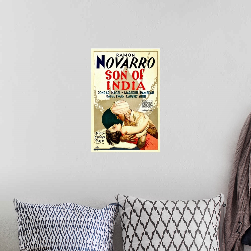 A bohemian room featuring Son Of India - Vintage Movie Poster