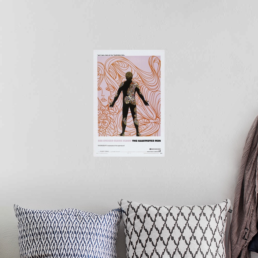 A bohemian room featuring The Illustrated Man - Vintage Movie Poster