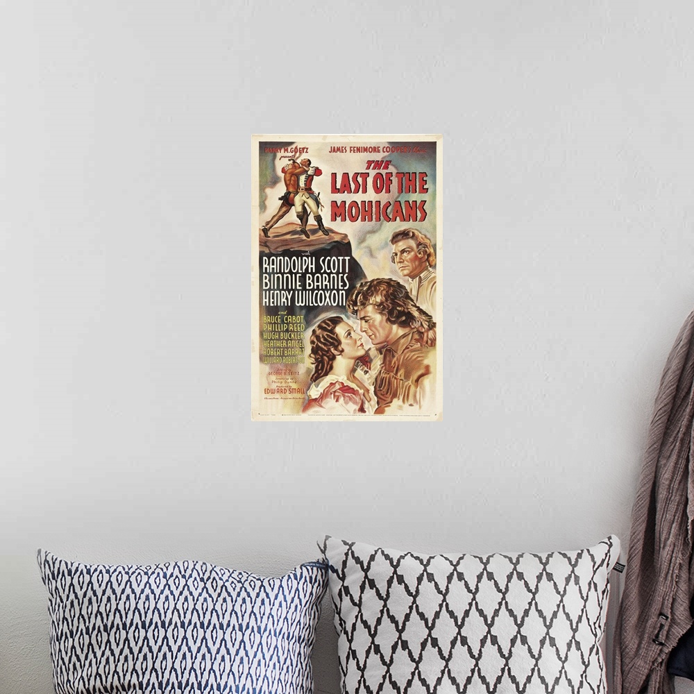 A bohemian room featuring The Last of the Mohicans - Vintage Movie Poster