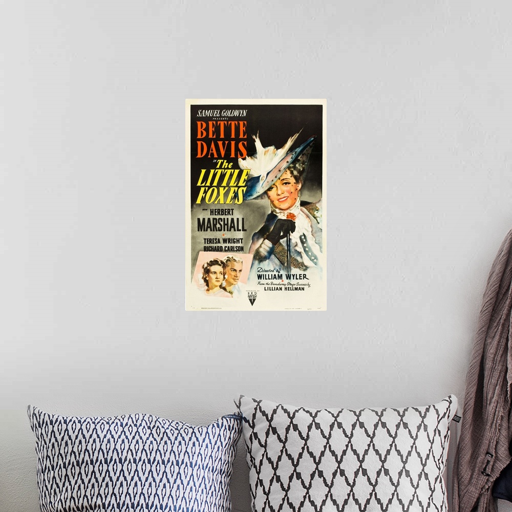 A bohemian room featuring The Little Foxes - Vintage Movie Poster