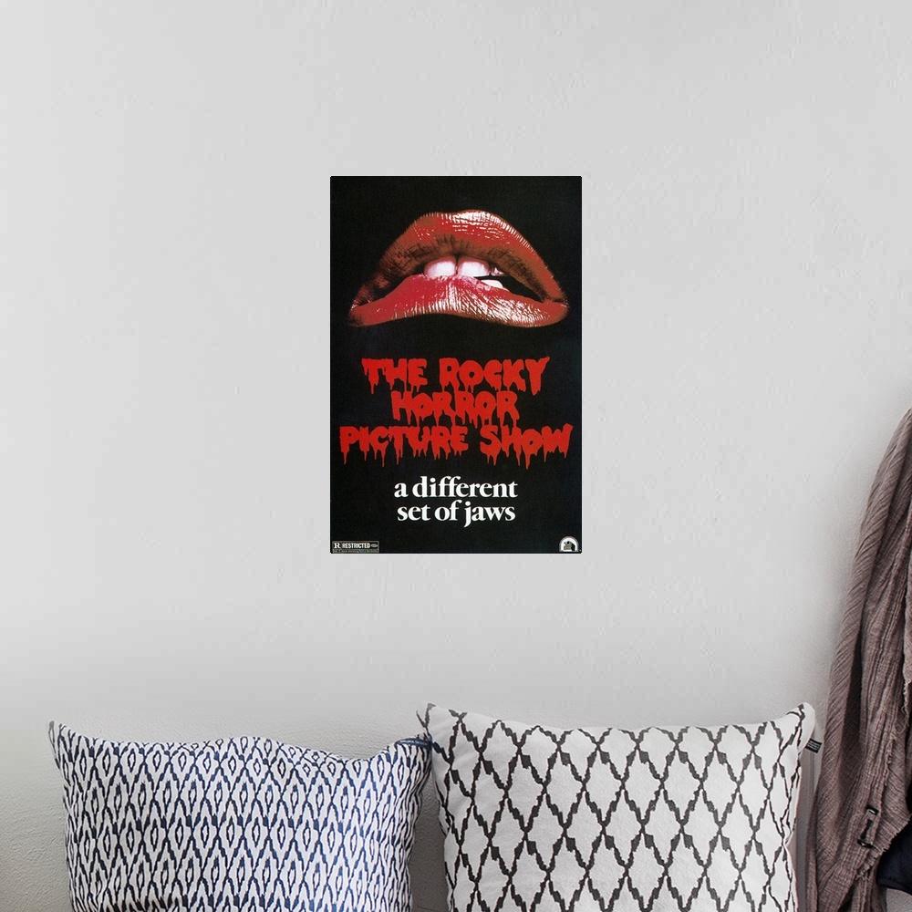 A bohemian room featuring ROCKY HORROR PICTURE SHOW, movie poster, 1975