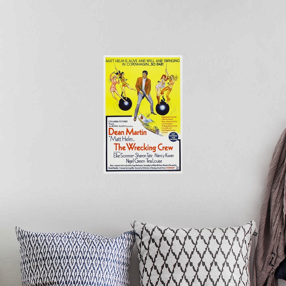 A bohemian room featuring The Wrecking Crew - Vintage Movie Poster (Australian)