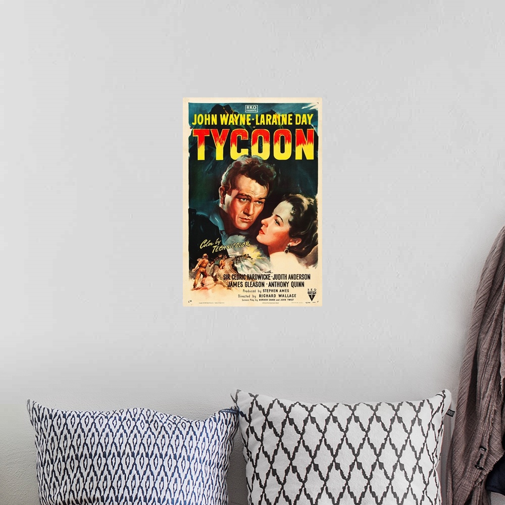 A bohemian room featuring TYCOON, from left: John Wayne, Laraine Day, 1947.