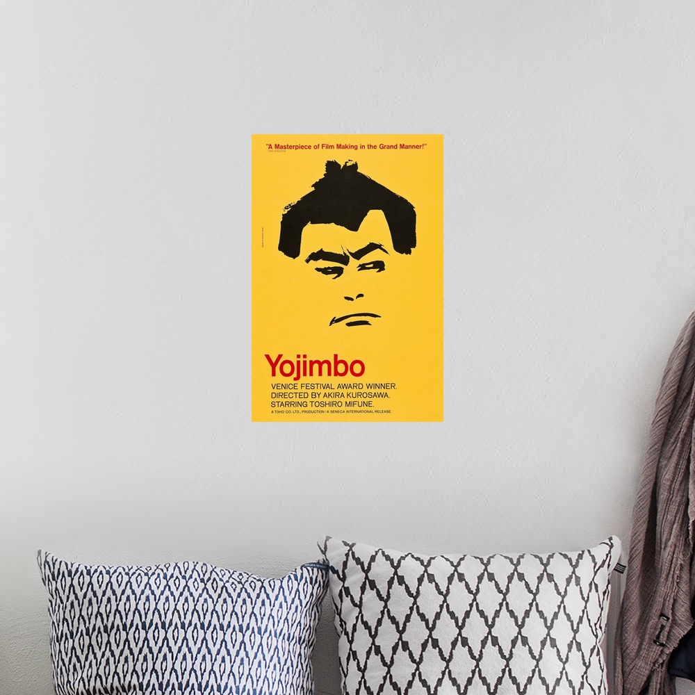 A bohemian room featuring Yojimbo - Vintage Movie Poster